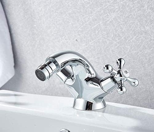Grifo de lavabo giratorio que elimina las salpicaduras con doble control de agua caliente 5