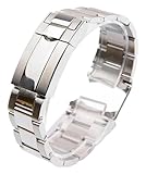 For Rolex for SUBMARINER for DAYTONA for GMT Accessori for orologi da uomo Cinturino con chiusura in acciaio inossidabile con pulsante di regolazione fine(20mmFrosted silver)