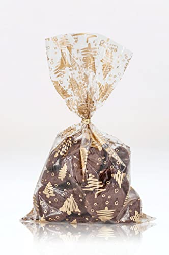Italpak Bolsas transparentes de Navidad, sobres Celophan para caramelos, galletas, 15 x 25 cm, 50 unidades