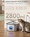 Stainless Steel Cat Water Fountain, 2.8L with 20dB Ultra-Quiet Pump- Ideal for Timid Pets, LED Water Level Window, Dishwasher Safe, 24/7 Circulation- Includes 3 Replacement Filters