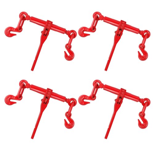 Image of 4 Pack 1 /4 to 5 /16 inch Ratchet Chain Load Binders, Load Binder with 2600LBS Working Load Limit, Chain Binder Breaking Strength up to 9200LBS, Ratchet Binder for Truck, Tie Down, Hauling, Towing