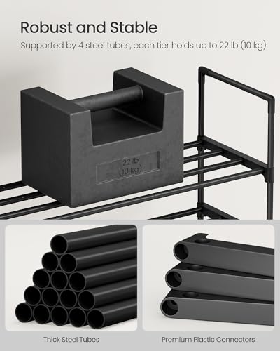 Image of SONGMICS Shoe Rack, 10-Tier Shoe Organizer, Metal Storage Shelf