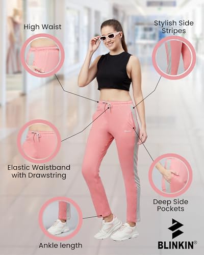 Image of BLINKIN Women's Relaxed Fit Mid Rise Cotton Pajamas Combo, Pack of 2-The Ultimate Track Pants : Ideal Lower for Night Wear & Comfort Wear