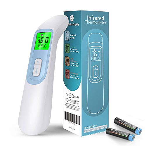 Infrared Thermometers, Digital No Touch Forehead and Ear Thermometer for Adults and Kids