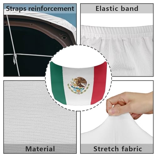 Image of Mexican Flag Car Hood Cover Polyester Elastic Fabrics Washable Suitable for Large SUV and Pickup Trucks 39x59in