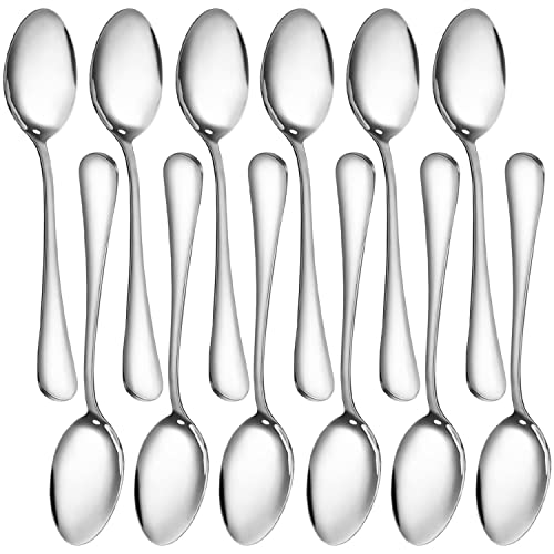 Cucharas de postre acero inoxidable aptas para hogar y restaurantes cucharillas postre cucharitas postre cucharas postre cucharillas de postre acero inoxidable (12 uds) Cover