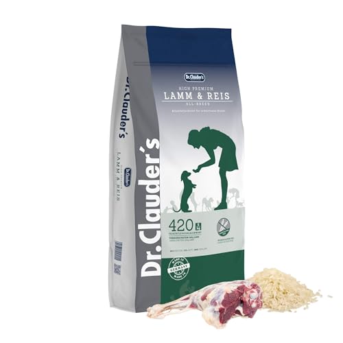 DR.CLAUDER’S - High Premium Lamm & Reis | Leicht bekömmliches Trockenfutter für empfindliche, ausgewachsene Hunde. Weizenfreies Alleinfutter im Beutel ohne Konservierungsmittel | 15kg