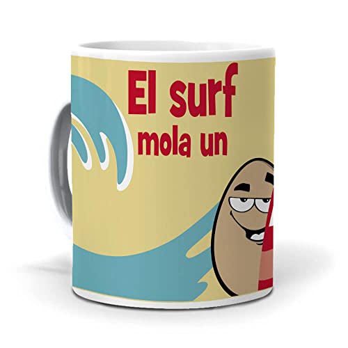Taza El Surf Mola un Huevo. Cerámica AAA - 350 ml.