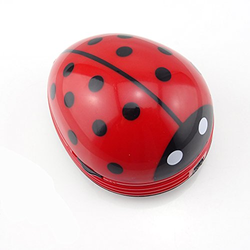 Image of Honbay Ladybug Shaped Portable Corner Desk Vacuum Cleaner Mini Cute Vacuum Cleaner Dust Sweeper