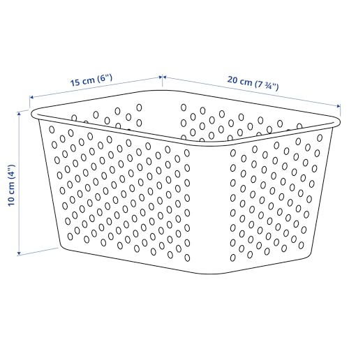 Panier de rangement blanc PLOGSVÄNG pour optimiser un meuble étroit