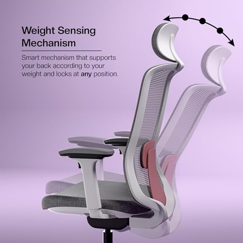 Image of Green Soul Cosmos Pro Premium Office Chair | High Back | Mesh Ergonomic Home Office Desk Chair (Salmon Pink) | DIY Installation| 3 Years Warranty