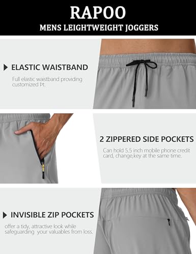 Rapoo Mens Lightweight Hiking Pants Quick Dry Stretch Joggers for Running Workout Casual4
