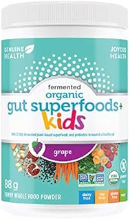 Genuine Health Fermented Organic Gut Superfoods+ for Kids, Grape, Vegan Superfoods Powder, 88g