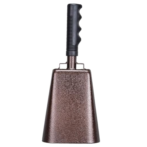 Deke Home - 10-Inch Cowbell with Handle, Extra Loud Noise Maker for Football, Sporting Events, Cheering, Hockey & School, Heavy-Duty Metal Construction & Comfortable Grip