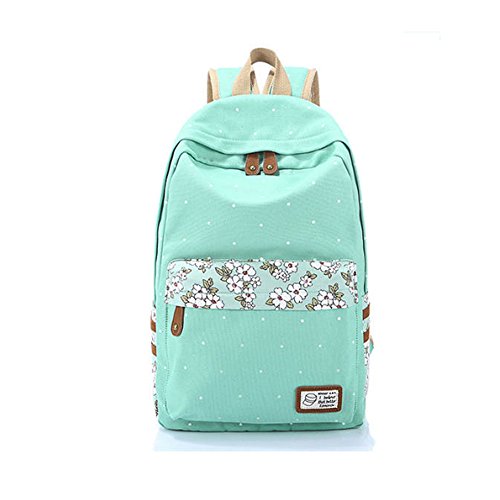 Mochila de Lona Evay Estilo Retro Polka Dot Daisy Bolsa