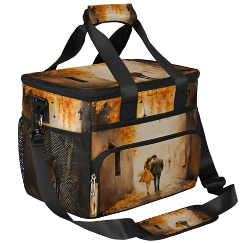 Fall Landscape Insulated Picnic Backpack Lunch Box for Women Men Picnic Basket Tote Lunch Bag Picnic Bag Portable Lunch Bags for Picnic, Beach, Work, Trip,Office, Camp Lovers Dating