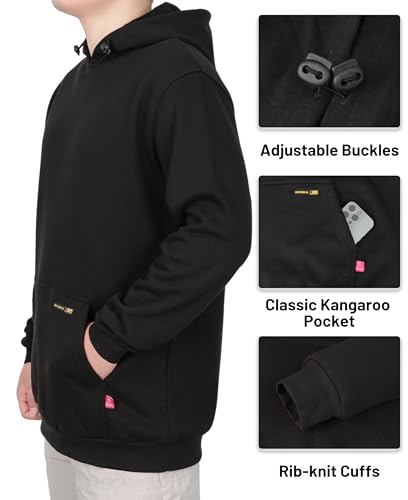 BOCOMAL FR Hoodies Pullover 14oz Heavyweight Cotton Fleece Flame Resistant Hooded Sweatshirts NFPA21122