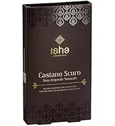 isha cosmetics - Henne Châtain Foncé 100 g - Teinture végétale en poudre - Dermatologiquement tête ...