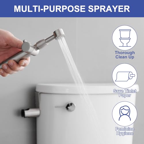 Greenspring Nickel Handheld Bidet Sprayer Attachment For Toilet Brass Cloth Diaper Sprayer Bidets For Attachment Toilet With Adjustable Length Spray Heads thumb #2