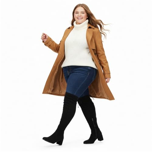 Trending Now! Best Knee High Boots for Wide Calves: 13 Comfortable Options for Women Over 50 11 Vipost 2.5-inch Wide Calf Wide Width Thigh High Boots, Suede over the Knee Boots for Women, Plus Size Chunky Block Heel Round Toe Fall Boots with Side Zipper, Fall Winter Fashion 2025