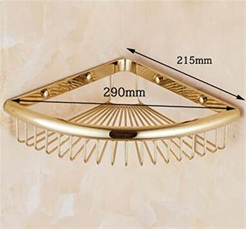Panier de douche d'angle étagère suspendue dorée inoxydable - 6