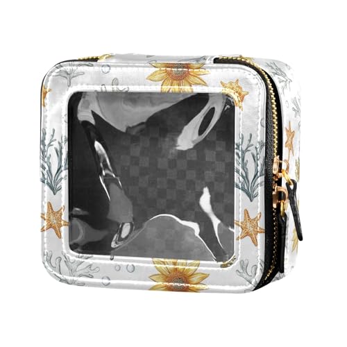 Giallo Girasole Coralli Trasparente Trucco Borsa per Impermeabile Viaggio Toiletry Bag Borse Organizzatore pelle per 1 size