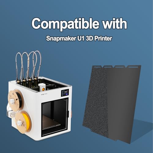 Image of 270x270mm Double-Sided PEI Build Plate for Snapmaker U1, Black Smooth & Textured Flexible Spring Steel Plate, PLA PLA+ TPU Low Temp Printing Bed