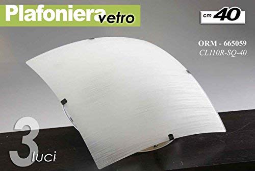 PLAFONIERA APPLIQUE IN VETRO DA SOFFITTO 3 LUCI 40 CM