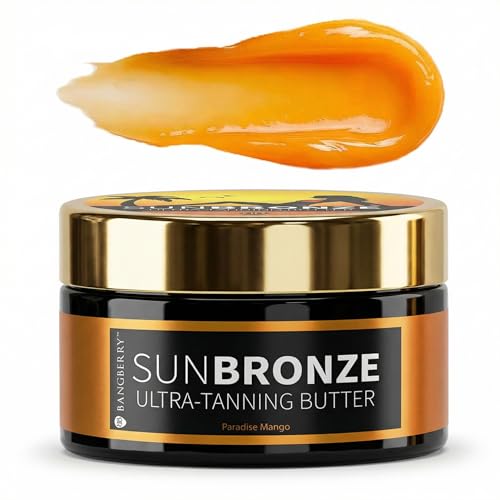 BANGBERRY Original Sun Bronze Ultra Tanning Butter - Paradise Mango Use in the sun outdoor or tanning bed Better than tanning oil Tan faster with premium natural ingredients Safe for Sensitive Skin