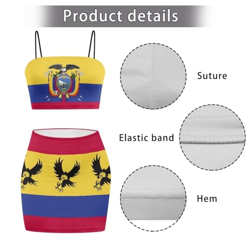 Image of Biyejit Women's 2 Piece Summer Outfits Spaghetti Strap Crop Tops and Bodycon Mini Skirt Dress Set Plus Size S-4XL