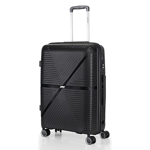 Image of Stony Brook Nasher Miles Axis 65 Cm 24 Inch Polypropylene Hard-Sided 4 Wheels Spinner Check-in Luggage Trolley Bag (Black)