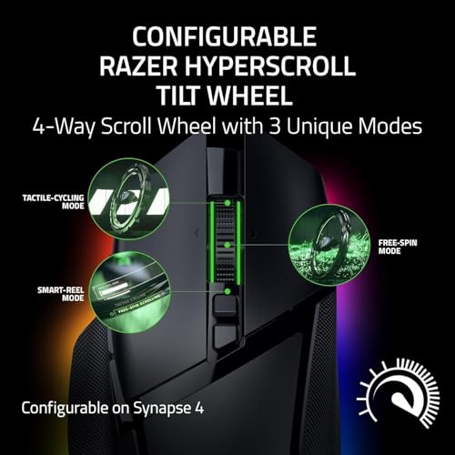Image of Razer Basilisk V3 Pro 35K Wireless Gaming Mouse: HyperScroll Tilt Wheel - 35K DPI Optical Sensor Gen 2-13 Customizable Controls - Chroma RGB - Optical Switches Gen 3 - Up to 140 Hr Battery - Black