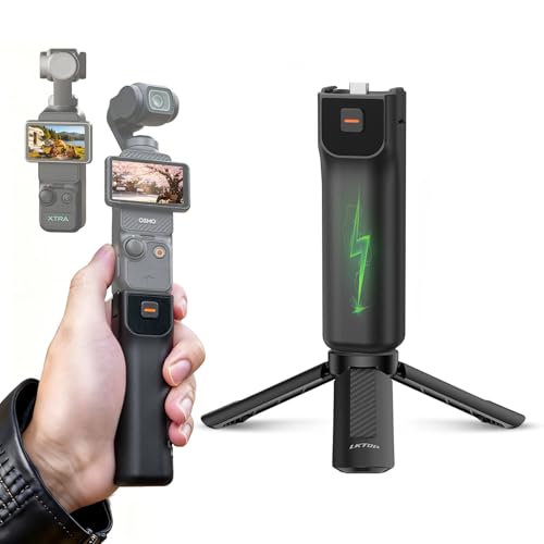 LKTOP Pocket 3 Battery Handle+Tripod for DJI Osmo Pocket 3 Xtra Muse Accessories 5000mAh Fast Charger 22.5W Portable Power Stick Grips 6hr Battery Life (Charging Time: 35 min Camera 80min Self)