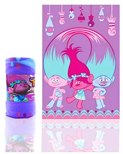 Trolls Glow' Couverture Polaire à imprimé en Polyester Multicolore