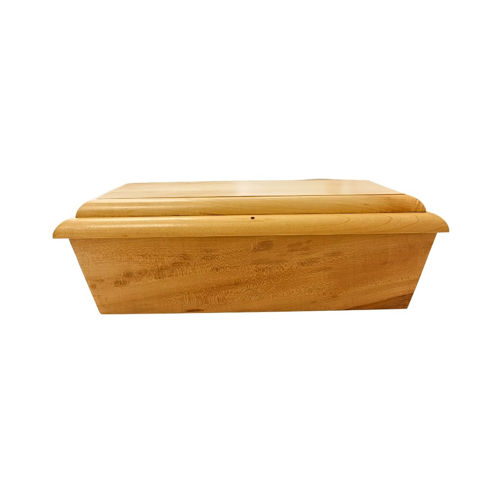 Hochwertiger würdevoller Eichenholzsarg für Kleintiere, Tiersarg, Hundesarg, Katzensarg, Kanninchensarg, Bestattungskiste massiv für Kleintiere aus Holz naturfarben, L/B/H 46 x 28 x 16 cm.