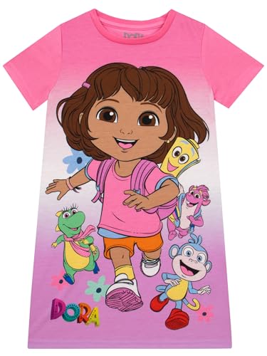 Dora The Explorer Camisón Niña, Pijamas Niñas De Manga Courta, Camisones para Niña, Rosa 5-6 años