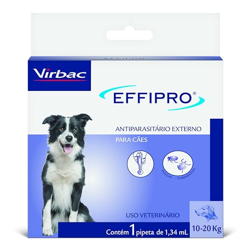 Virbac Effipro Antipulgas e Carrapatos para Cães de 10 kg a 20 kg com 1 Pipeta