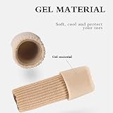 Cuttable Toe Tubes Sleeves 5 Pack, Made of Elastic Fabric Lined with Silicone Gel, Toe Sleeve Protectors for Bunion, Hammer Toe, Callus Corn, Blister