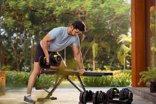 Image of The Cube Club PowerBells 1 Piece Alloy Steel Dumbbells (2.5-24 Kg) | 5-IN-1 Adjustable Dumbbell Weights for Fitness Exercise Body Workout Gym Equipment with 1 Year Warranty