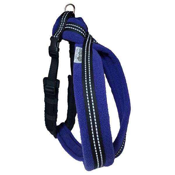 CosyDogs High Visibility Fleece Dog Harness in Royal Blue: Size 0