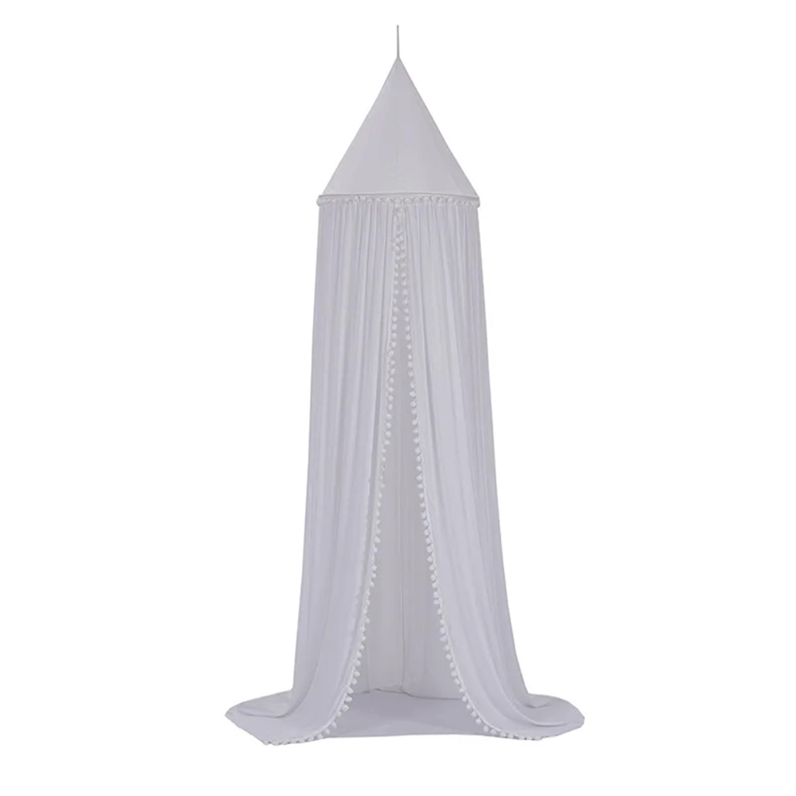 KiddiBubzi Play House Tents For Kids Canopy Bed Curtain Kids Hanging Tent Crib Children Room Decor Round Hung Dome Bed Canopy Bed Valance(White with Ball)
