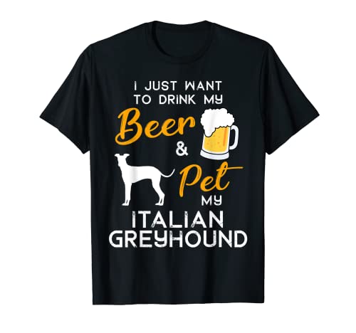 Italian Greyhound Dog Beer lover owner Xmas Birthday Gift Camiseta