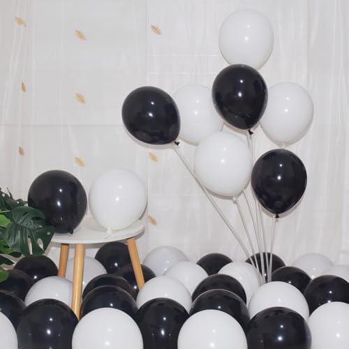 Image of 200 Pcs Black and White Balloons 5 Inch Latex Small Balloon Garland Arch Kit for Baby Shower Birthday Bridal Shower Wedding Anniversary Party Decorations