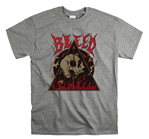 T-shirt Bleed Skull officiel metal gris taille S finition soignee