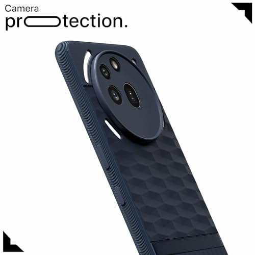 Image of Pikkme Back Cover for Nothing Phone 3a Pro 5G Soft Grip 3D Hexa Cube Texture Silicone Bumper Case (Blue)