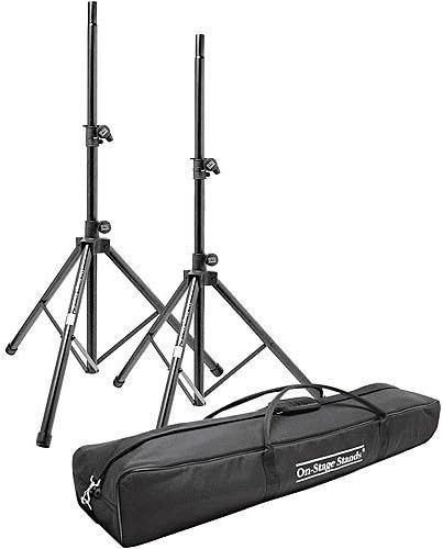 On-Stage SSP7950 Aluminum Speaker Stand Pak with 0.5 x 6" Touch Fastener Straps (Black, 10-Pack) and 20' XLR Cable