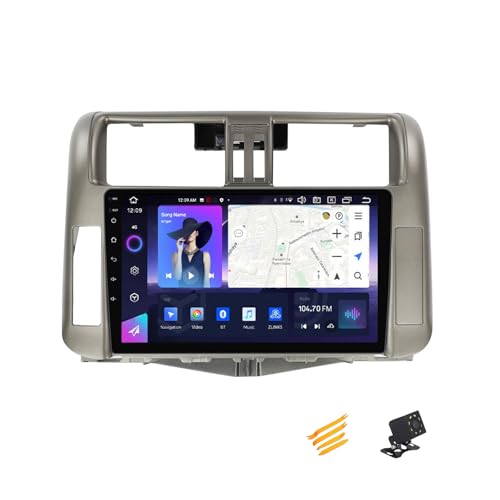 EsaSam Android 13 Car Stereo Bluetooth Car Play 2 DIN Touch Screen Compatible with Toyota Prado 150 2009~2013 9In QLED Display Car Radio with Navigation Android Auto FM RDS SWC,8 Core NF6 8G+128G