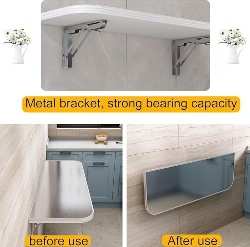 Bureau pliable compact en acier inoxydable table murale de cuisine
