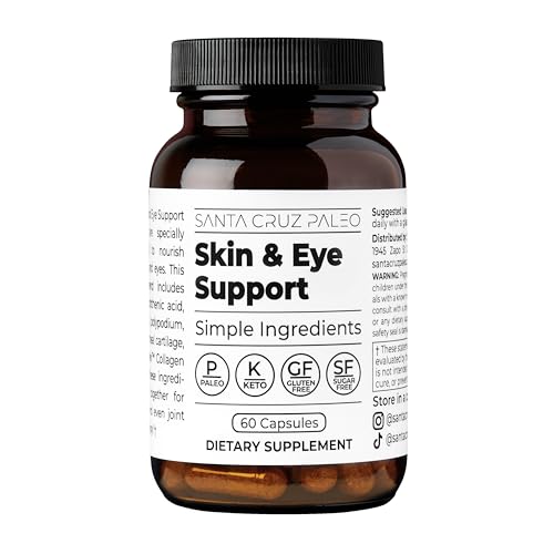 Image of Santa Cruz Paleo Skin & Eye Capsules, Simple Daily Formula for Skin Appearance & Eye Routine, Clean Ingredients, Gluten Free, Keto & Paleo Friendly, 60 Capsules