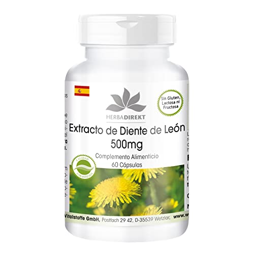 Extracto de raíz de diente de león 500mg – Taraxacum officinale – Vegano – 60 cápsulas | HERBADIREKT by Warnke Vitalstoffe - Calidad de farmacia alemana